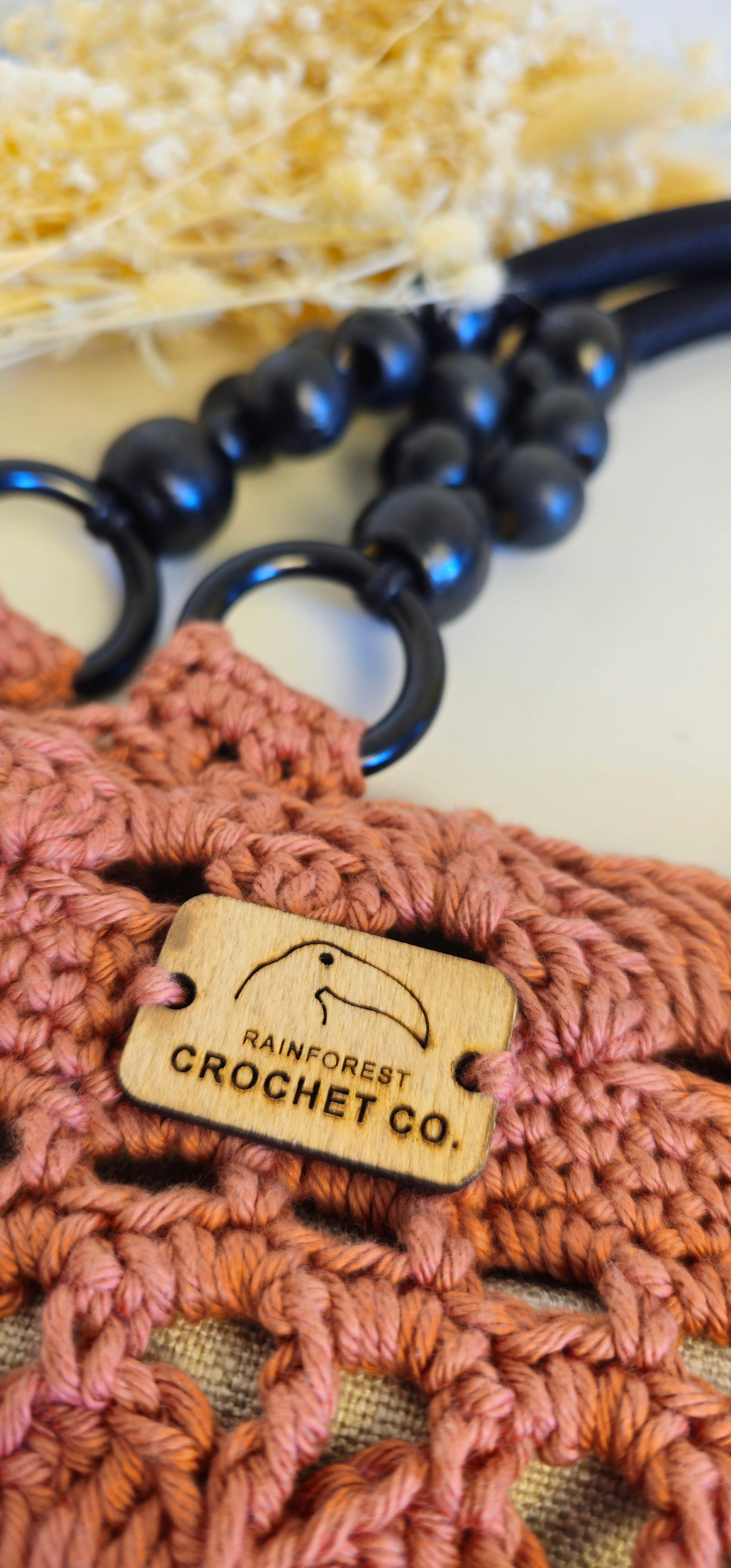 Borsa Crochet in Cotone "Gal" - Pattern Rosone Unico - Lino & Cotone - Borsa a Mano con Fodera a Contrasto e Charm Tassel Maya